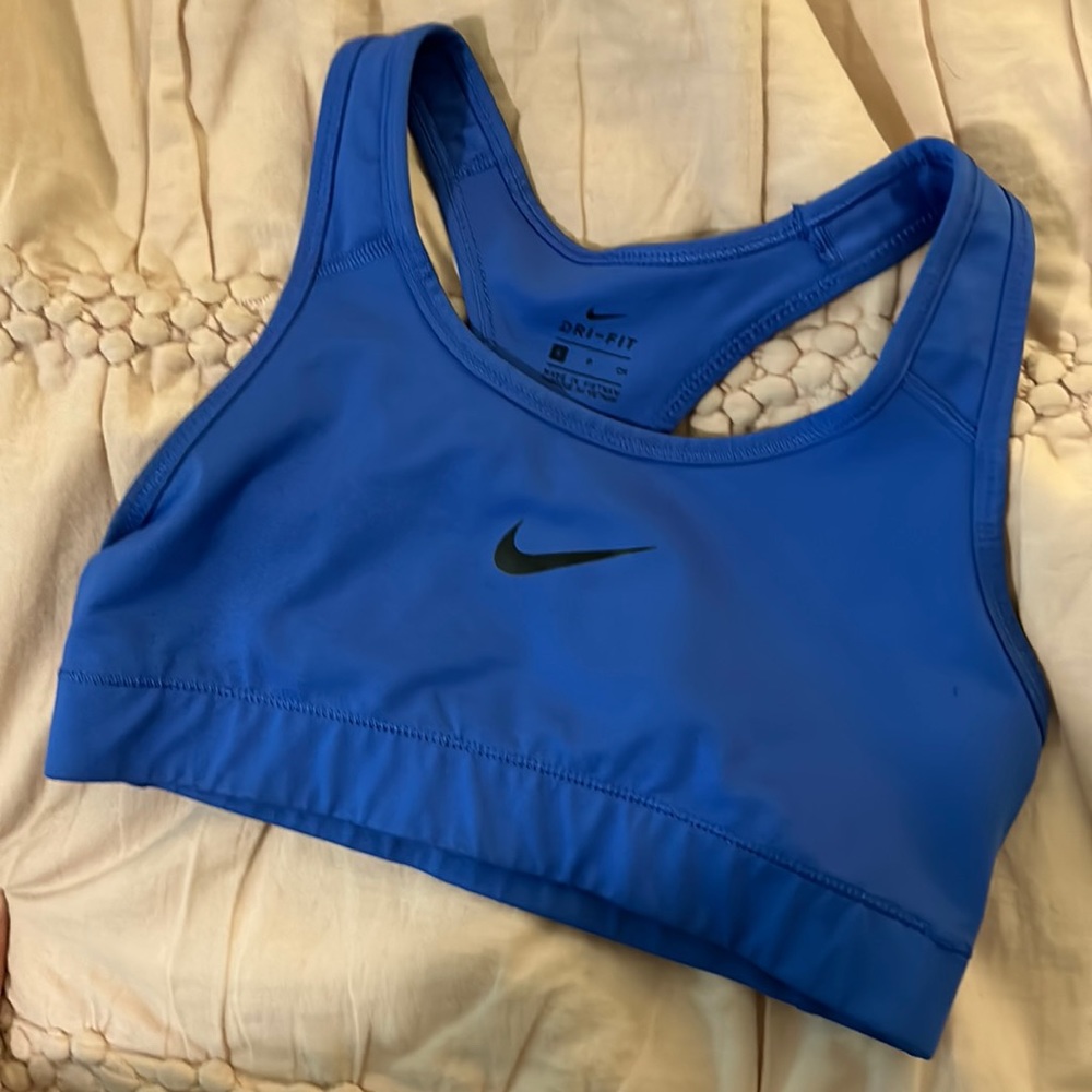 blue nike sports bra